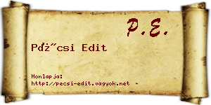 Pécsi Edit névjegykártya